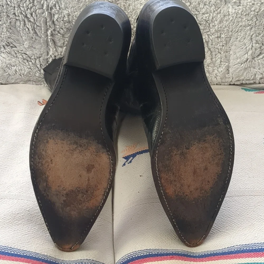 Justin Black Women's Cowboy Boots, Size 8 - Picture 4 of 7